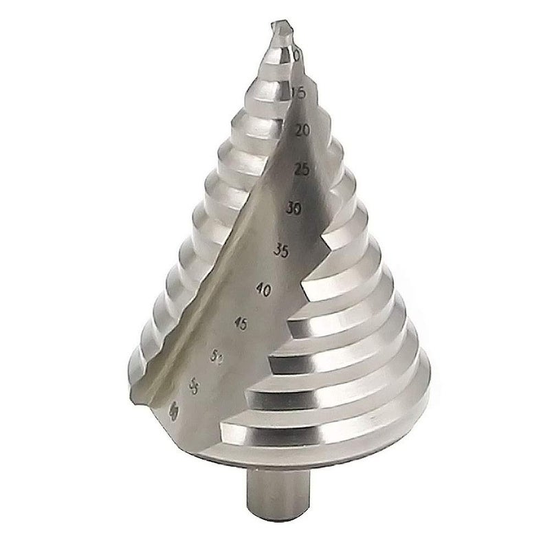 Meichoon Step Drill Bit Set Large HSS Spiral Groove 6-60mm 12 Steps Sizes, Cobalt Countersunk Drill Cone Drilling Tool Hole Cutting Enlarge Metal Sheet PVC Sheet Wood, Triangle Handle, DC18 - Image 1